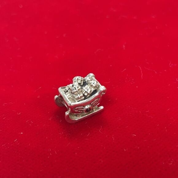 Pandora ALE Sterling Silver Santa’s Sleigh Charm Retired Christmas - Picture 1 of 4